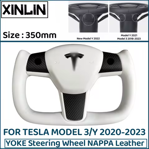 Yoke Steering Wheel For Tesla Model 3/Y 350mm Heating Optional Personalized NAPP Leather Handle Stee