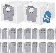 Pack of 16 Vacuum Cleaner Bags for Roborock Q Revo/Saros 10R/Qrevo S/Qrevo Pro/Qrevo Maste/Qrevo Sli