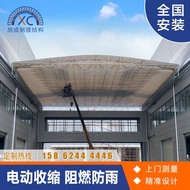 Get 8%  coupon】Electric Retractable Awning in Logistics Unloading Area Factory Roof Hanging Sliding 