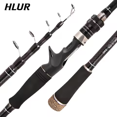 HLUR Carbon Fiber Spinning Rod Telescopic Fishing Rod 1.8M 2.1M 2.4M 2.7M 3.0M Casting Lure Feeder R