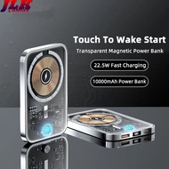 [JLK] 10000mAh Transparent Magnetic Wireless Charging Power Bank Portable External Auxiliary Battery