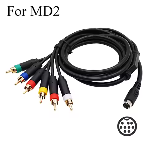 RGB/RGBS Cable MINI DIN-9pin connector for Sega Mega Drive MD2 Video Consoles Composite Component Ca