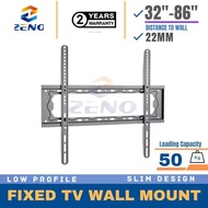 Zeno FB86 32"-86" Fixed TV Wall Mount Bracket, Low Profile Design Tv Bracket Ultra Slim Fixed TV Mou