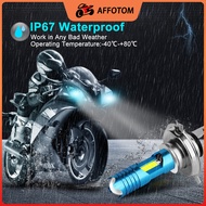 AFFOTOM Motorcycle LED H4 H6 BA20D COB Chips H7 H6 BA20D H4 P15D RGB Scooter Light