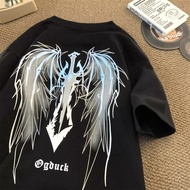 M-8XL Large Size Printed Short-Sleeved T-Shirt Men Summer Casual Loose American High Street Round Ne