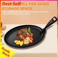 Cast Iron 10.6 X 6.89in Griddle Oval Shape Sizzler Pan Steak Plate Sizzle Griddle Griddle Pan for Co