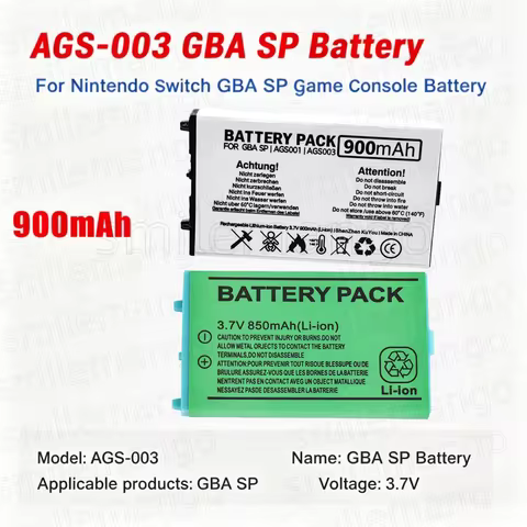 AGS-003 Battery Game Boy GBA SP AGS003 850mAh 900mAh 3.7V Lithium Batteries for Nintendo GBASP Game 