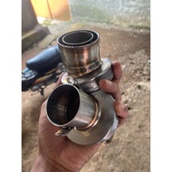 Stainless steel exhaust cover, 3 and 3.5 inch tube size, inlet 38