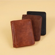 2024 Retro Ultra-Thin Men's Wallet Multifunctional Driver's License Short Wallet Men's Credit Card H
