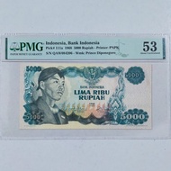 Uang Kuno 5000 Rupiah Tahun 1968 Sudirman PMG 53 AUNC Ready