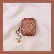Caramel Star Leopard KT Cat Airpods pro 3 Case Airpod 4 Compatible Apple pro 2 Earphone Shell Second