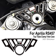 For Aprilia RS457 RS 457 2024 2025 3D Resin Motorcycle Tank Pad Stickers Top Triple Clamp Yoke Case 
