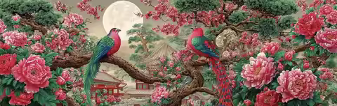 9CT 11CT 14CT Birds Flowers Pre-Printed Cross Stitch DIY Embroidery Set Handicraft Floss Needle Craf