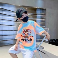 Fried Street Summer Children's Pure Cotton 0Tt Shirt Medium Large Half Sleeve Boys Short Sleeve Top 