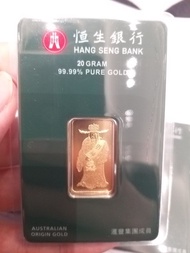 恒生新款20克財神金牌99.99%純金