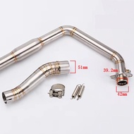 For Honda CBR300 CB300R CBR 300 CB 300R 51mm Motorcycle Exhaust Slip-On Motorbike Elbow System Front