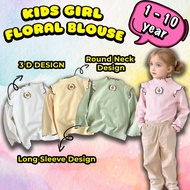 Kids Long Sleeve Blouse Shirt Top Cotton Clothes Kids Outfit Girl Tops Baju Budak Perempuan Lengan P