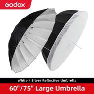 Godox  60" 150cm 75" 185cm Black White or Black Silver Reflective Umbrella Studio Light Umbrella wit