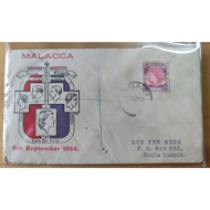 8th September 1954 Malaya MALACCA Straits Settlement 35c Red Purple Queen Elizabeth II QE2 Stamp Pri