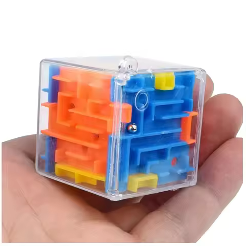 mini 3D Maze Magic Cube Six-sided Transparent Puzzle Speed Cube Rolling Ball Cubes Maze Toys For Chi