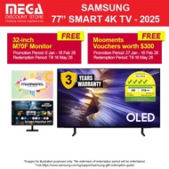 SAMSUNG QA77S90FAEXXS 77" OLED 4K S90F SMART TV- Free TV WMT | Free M70F Monitor & $300 Mooments Red