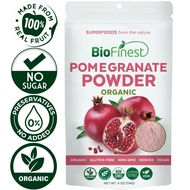 Biofinest Pomegranate Juice Powder - 100% Pure Freeze-Dried Antioxidants Vitamins Superfood - Pure Organic No Sugar Kosher Vegan Raw Non-GMO - Boost Digestion Skin Care - For Smoothie Beverage Blend (114g)