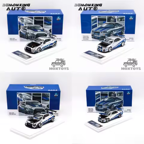 **Pre-Order** Demon King Auto 1:64 LBWK 35 RR Metal Blueberry / Skyline R34 Z-Tune Diecast Model Car