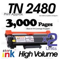 2x Compatible to Brother TN2460 TN2480 DR2455 L2535dw L2550dw L2715dw MFC L2750dw DCP L2535dw L2550d