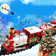 NE 22Pcs Vintage Christmas Train Set for Kids with Festive Carriages Tracks Snowman