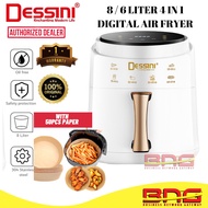 DESSINI Air Fryer Electric Oven Convection Toaster Timer Oil Free Machine Ketuhar Penggoreng Udara Airfryer 6 8 liter