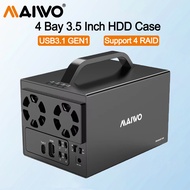 MAIWO 4 Bay 3.5 Inch SATA HDD Enclosure 2.5" Hard Drive Case 2 Fan 4K HDMI Expansion Docking Station