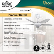 DEKA F5DC PRO / F5DC LED PRO / FANZO CHAMPION 38 42 46 56 Inch Ceiling Fan with Light LED DC Motor K