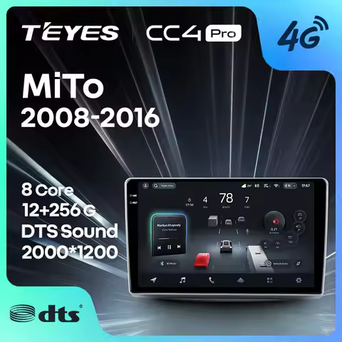 TEYES CC4 PRO for Alfa Romeo MiTo 955 2008–2016, CarPlay Android Auto 2DIN Car Radio, Multimedia Ste