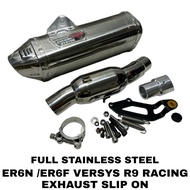 ER6N/VERSYS 2010 Slip On Exhaust Steel Original Clear Stock 👍