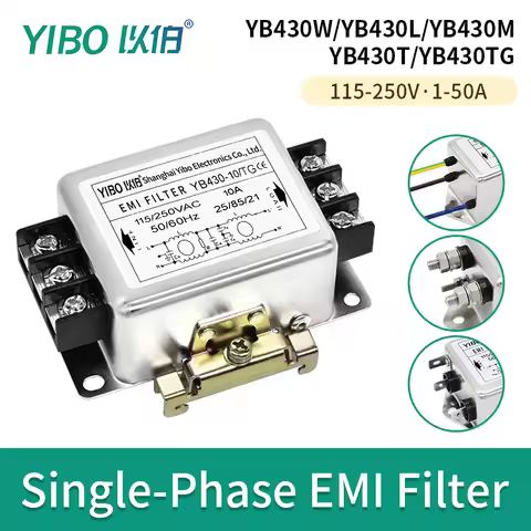 YIBO EMI Power Filter 220V Single Phase Double Stage AC Noise Suppression Filter YB430 Replace CW4L2