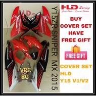 COVERSET BODYSET YAMAHA Y15 Y15zr V1 V2 SNIPER MX 2015 RED BLACK ORIGINAL HLD RACING