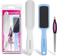 Majestique Large Double-Sided Foot Scrubber Set with Nail Filer - Ideal for Hard Skin Removal, Effic