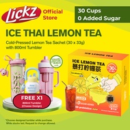 LICKZ JUICE Ice Lemon Tea Beverage Concentrate - BUNDLE 30 Sachets with Tumbler  [0 Fat, 0 Sugar, NF
