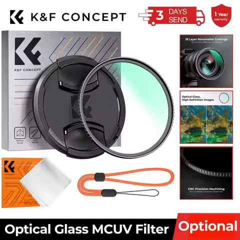 K&F CONCEPT 49-82mm MCUV Filter Lenses Ultra Slim Optic with Multi Coated Camera Filter 49mm 52mm 55