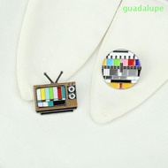 GUADALUPE Vintage TV Pin, No Signal Snowflake Screen Antenna TV Pins, Metal Badge Retro in 80s Vintage Television Brooches Jewelry