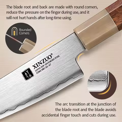 XINZUO 5 .5" inch Utility Knife Japanes ZDP-189 Power Steel Sharp Kitchen Household Knife with Deser