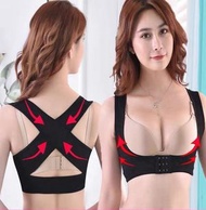 [S] 黑色托胸美背帶 產後調整型胸托 隱形塑身背心收副乳內衣 / 前置三排設計 / 改善駝背 / 收副乳 / 防下垂 (不包含胸圍) (M)