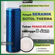 OPTIBEST Seramic Tumbler Ceramik Botol Termos (420Ml) Seramik Vakum Termos Termos Flask Termos Botol
