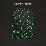 LUCKITTY Star Moon Dog Throw Blanket Glow in The Dark(30Wx38L, Grey)