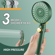 Rainfall Shower Head 3 Mode Adjustable High Pressure Water Saving Shower Head with Self-cleaning Sil