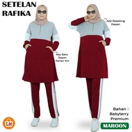 LPM 33770 Setelan Training Olahraga Senam Wanita Muslimah RAFIKA SET Babyterry Lengan Panjang Terbar