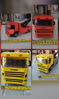 【Scania 拖車】（每部100蚊起）橙色和黃色雞乸斯堪尼亞“拖車”玩具模型車  orange and yellow color scania tow truck toys car