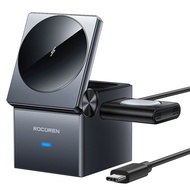 Rocoren 3 in 1 Wireless Charger สําหรับ iWatch AirPods iPhone Cube Charger แท่นชาร์จพร้อมไฟ LED แสดง