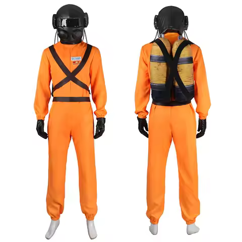 Game Lethal Company Staff Cosplay Costume Protective Jumpsuit Mask Belt Oxygen Tank Props Full Set a