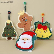 junmeng888 Coral Fleece Christmas Santa Claus Hand Towels Water Absorption Quick-drying Hand Towel C